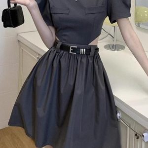 This Summer Short Sleeve Hollow Slim Open Waist Slim Fit Dress Design Made Of High Quality Polyster And Spandex Material. It Is Stretchy