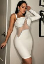 This Summer Women Fashion Sexy Tight Fitting Bodycon One Shoulder Sleeve Dress Design Made Of High Quality Polyster And Spandex Material