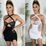 This Summer Women Sexy Straps Beaded Dress Design Made Of High Quality Polyster And Spandex Material