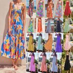 This Summer Women's Holidays Sling Lace-Up Print Long Dress Design Made Of High Quality Polyster And Spandex Material. Print Dresses Is More Interesting And Stylish. Print Maxi Dresses Is One Of The Popular Item For Islander Vocations. Women¡¯s Print Dresses At Global Lover Comes With Forever Floral