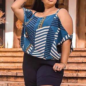 Dieser Sommer Frauen Sexy Casual Print Straps Loose Top Shorts Zweiteiliges Set Design und aus bequemen und elastischen Stoff. Großhandel Plus Size Zweiteilige Sets ist ein Must-Have Element für kurvige Damen. Zweiteilige Sets können entweder zusammen oder einzeln getragen werden