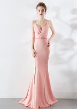 This Trailing Sexy Slim Evening Dress Slim Fit Bodycon Annual Meeting Host Party Club Evening Dress Design Made Of Good Quality Polyster And Spandex Material