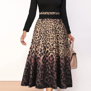 This Trendy Leopard Print Chic Career Dress Made Of Soft And Elastic Fabric. Global Lover Wholesale Plus Size Dresses And Hope Curvy Ladies Find Here a Warm And Exciting Place To Shop Affordable Curvy Dresses Online - Plus Size Casual