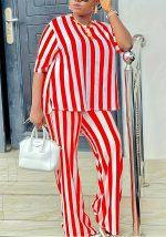 This Trendy Stripes Plus Size Two-Piece Pants Set Design And Made Of Comfortable And Elastic Fabric. Wholesale Plus Size Two Piece Sets Is a Must-Have Item For Curvy Ladies. Two Piece Sets Can Either Be Worn Together Or Individually