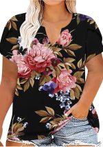 Questo v-collo Plus Size Ladies manica corta t-Shirt Top stampato fatto di tessuto confortevole ed elastico. E 'all'ingrosso Top Sexy Plus Size per le donne. Con la graduale ascesa della consapevolezza femminista