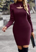 This Women Autumn And Winter Solid Half Turtleneck Bodycon Sweater Dress Combine The Warm And Fashion. It Is a Must-Have Item For This Winter. Sweater Dresses For Women At Global Lover Comes For Different Occasions - Daily Life