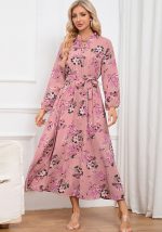 This Women Balloon Sleeve Stand Collar Lace Floral Maxi Dress Design Made Of High Quality Polyster And Spandex Material. It Come With Good Stretch And Wearing Comfortable. Women¡¯s Midi Dresses Is Omnipotent And Suit For All Kinds Of Occasions - Daily Wear