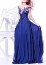 This Women Blue Lace Backless Wedding Bridal Dresses Evening Dresses Design Made Of High Level Material