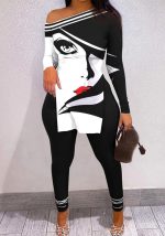 This Women Casual Character Print Long Sleeve t-Shirt And Pant Two-Piece Set Design And Made Of Comfortable And Elastic Fabric. Wholesale Plus Size Two Piece Sets Is a Must-Have Item For Curvy Ladies. Two Piece Sets Can Either Be Worn Together Or Individually