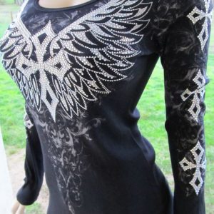 This Women Chic Wings Print Long Sleeve Square Neck Top Made Of Comfortable And Elastic Fabric. It Is Wholesale Sexy Plus Size Tops For Women. With The Gradual Rise Of Feminist Awareness