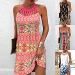 This Women Cutout Halter Neck Print Mini Dress Design Made Of High Quality Polyster And Spandex Material. Print Dresses Is More Interesting And Stylish. Print Maxi Dresses Is One Of The Popular Item For Islander Vocations. Women¡¯s Print Dresses At Global Lover Comes With Forever Floral