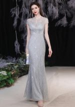 This Women Elegant Beaded Formal Party Mermaid Evening Dress Design Made Of Good Quality Polyster And Spandex Material