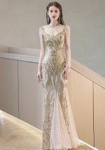 This Women Elegant Formal Party Mermaid Evening Dress Design Made Of Good Quality Polyster And Spandex Material