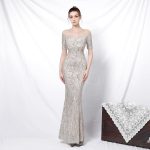 This Women Elegant Long Sleeve Sequins Fishtail Evening Dress Design Made Of Good Quality Polyster And Spandex Material