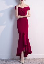 This Women Elegant Maxi Off Shoulder Mermaid Evening Dress Design Made Of Good Quality Polyster And Spandex Material