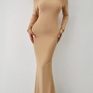 This Women Elegant Off Shoulder Dress Design Made Of High Quality Polyster And Spandex Material