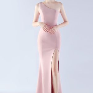 This Women Elegant Satin Slit Formal Party Evening Dress Design Made Of Good Quality Polyster And Spandex Material