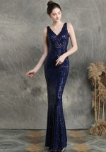 This Women Elegant Sequined Slim Formal Party Maxi Mermaid Evening Dress Design Made Of Good Quality Polyster And Spandex Material