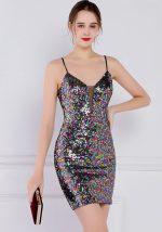 This Women Elegant Suspender Sequins Formal Party Mini Evening Dress Design Made Of Good Quality Polyster And Spandex Material