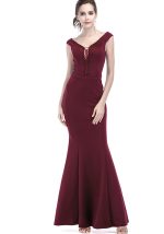 This Women Elegant v Neck Slim Formal Party Maxi Mermaid Evening Dress Design Made Of Good Quality Polyster And Spandex Material