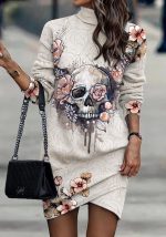 This Women Fall Long Sleeve High Neck Print Casual Dress Design Made Of High Quality Polyster And Spandex Material. Print Dresses Is More Interesting And Stylish. Print Maxi Dresses Is One Of The Popular Item For Islander Vocations. Women¡¯s Print Dresses At Global Lover Comes With Forever Floral