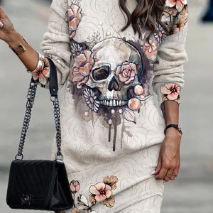 This Women Fall Long Sleeve High Neck Print Casual Dress Design Made Of High Quality Polyster And Spandex Material. Print Dresses Is More Interesting And Stylish. Print Maxi Dresses Is One Of The Popular Item For Islander Vocations. Women¡¯s Print Dresses At Global Lover Comes With Forever Floral