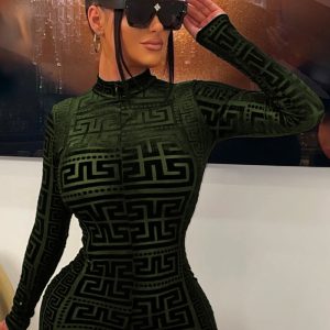 This Women Fall Winter Zip Mesh Print Long Sleeve Romper Design Made Of High Quality Polyster And Spandex Material. It Come With Good Stretch And Wearing Comfortable And Feeling Freedom. The Tight And Fitted Dress Is The Most Popular Options From Party Girls. Shop Bodycon Dresses At Global Lover And Find Amazing Designs Sequins