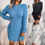 This Women Fall/Winter Casual Twist Long Sleeve Bodycon Sweater Dress Combine The Warm And Fashion. It Is a Must-Have Item For This Winter. Sweater Dresses For Women At Global Lover Comes For Different Occasions - Daily Life