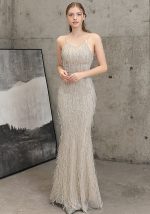 This Women Formal Party Elegant Mermaid Evening Dress With Fringed Sequins Design Made Of Good Quality Polyster And Spandex Material