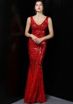 This Women Formal Party Sequins Sleeveless Mermaid Evening Dress Design Made Of Good Quality Polyster And Spandex Material