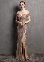 This Women Formal Party Slim Elegant Maxi Evening Dress Design Made Of Good Quality Polyster And Spandex Material