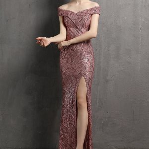 This Women Formal Party Slim Elegant Maxi Evening Dress Design Made Of Good Quality Polyster And Spandex Material