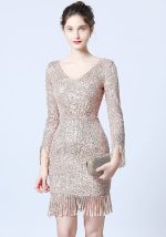 This Women Formal Party Slim Long Sleeve Mermaid Evening Dress Design Made Of Good Quality Polyster And Spandex Material