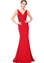 This Women Formal Party v Neck Elegant Evening Dress Design Made Of Good Quality Polyster And Spandex Material