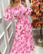 This Women French Vintage Off Shoulder v-Neck Long Sleeve Dress Design Made Of High Quality Polyster And Spandex Material