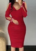 This Women Gathered Long Sleeve Beaded Bodycon Dress Design Made Of High Quality Polyster And Spandex Material. It Come With Good Stretch And Wearing Comfortable And Feeling Freedom. The Tight And Fitted Dress Is The Most Popular Options From Party Girls. Shop Bodycon Dresses At Global Lover And Find Amazing Designs Sequins