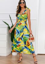 This Women Hawaiian Beach Print Maxi Dress Design Made Of High Quality Polyster And Spandex Material. It Come With Good Stretch And Wearing Comfortable. Women¡¯s Midi Dresses Is Omnipotent And Suit For All Kinds Of Occasions - Daily Wear