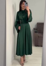 This Women Lace-Up Solid Long Sleeve Dress Design Made Of High Quality Polyster And Spandex Material. It Come With Good Stretch And Wearing Comfortable. Women¡¯s Midi Dresses Is Omnipotent And Suit For All Kinds Of Occasions - Daily Wear