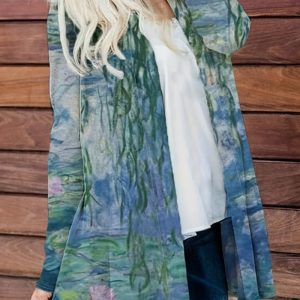 This Women Landscape Print Casual Cape Jacket Made Of Comfortable And Soft Fabric. It Is a Must-Have Item For Curvy Ladies In Autumn And Winter. Global Lover Offer All Kinds Of Women¡¯s Plus Size Coat And Hope Curvy Ladies Find Here a Warm And Exciting Place To Shop - Wholesale Plus Size Jackets