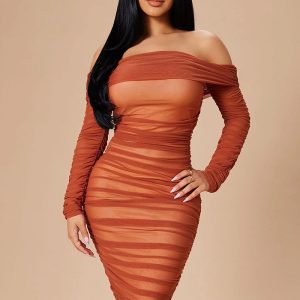 This Women Long Sleeve Off Shoulder Mesh Mini Dress Design Made Of High Quality Polyster And Spandex Material. It Come With Good Stretch And Wearing Comfortable And Feeling Freedom. The Tight And Fitted Dress Is The Most Popular Options From Party Girls. Shop Bodycon Dresses At Global Lover And Find Amazing Designs Sequins