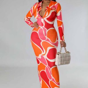 This Women Long Sleeve Printed Bodycon Maxi Dress Design Made Of High Quality Polyster And Spandex Material. It Come With Good Stretch And Wearing Comfortable And Feeling Freedom. The Tight And Fitted Dress Is The Most Popular Options From Party Girls. Shop Bodycon Dresses At Global Lover And Find Amazing Designs Sequins