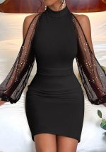 This Women Mesh Patchwork Off-Shoulder Dress Design Made Of High Quality Polyster And Spandex Material. It Come With Good Stretch And Wearing Comfortable And Feeling Freedom. The Tight And Fitted Dress Is The Most Popular Options From Party Girls. Shop Bodycon Dresses At Global Lover And Find Amazing Designs Sequins