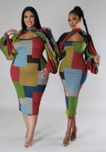 This Women Patchwork Contrast Print Long Sleeve Dress Design Made Of High Quality Polyster And Spandex Material. It Come With Good Stretch And Wearing Comfortable And Feeling Freedom. The Tight And Fitted Dress Is The Most Popular Options From Party Girls. Shop Bodycon Dresses At Global Lover And Find Amazing Designs Sequins