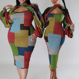 This Women Patchwork Contrast Print Long Sleeve Dress Design Made Of High Quality Polyster And Spandex Material. It Come With Good Stretch And Wearing Comfortable And Feeling Freedom. The Tight And Fitted Dress Is The Most Popular Options From Party Girls. Shop Bodycon Dresses At Global Lover And Find Amazing Designs Sequins