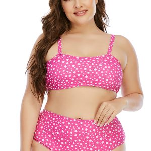 This Women Pink Bikini Strap Printed Plus Size Swimwear is made of good quality lycra and spandex fabric