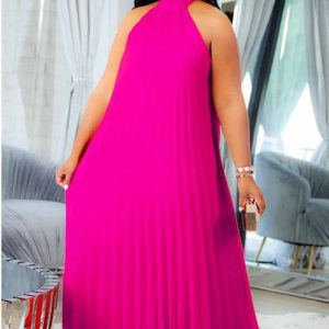 This Women Pleated Loose Sleeveless Dress Made Of Soft And Elastic Fabric. Global Lover Wholesale Plus Size Dresses And Hope Curvy Ladies Find Here a Warm And Exciting Place To Shop Affordable Curvy Dresses Online - Plus Size Casual