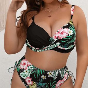 This Women Plus Size Bikini Printed Swimsuit Two Pieces Is Made Of Good Quality Lycra And Spandex Fabric