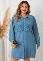 This Women Polo Neck Chic Elegant Long Sleeve Dress Made Of Soft And Elastic Fabric. Global Lover Wholesale Plus Size Dresses And Hope Curvy Ladies Find Here a Warm And Exciting Place To Shop Affordable Curvy Dresses Online - Plus Size Casual