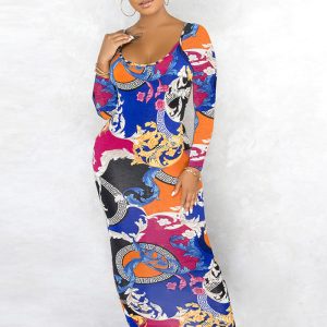 This Women Printed Long Sleeve Dress Design Made Of High Quality Polyster And Spandex Material. It Come With Good Stretch And Wearing Comfortable And Feeling Freedom. The Tight And Fitted Dress Is The Most Popular Options From Party Girls. Shop Bodycon Dresses At Global Lover And Find Amazing Designs Sequins