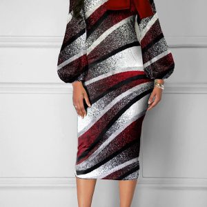 This Women Printed Long Sleeve Round Neck Dress Design Made Of High Quality Polyster And Spandex Material. It Come With Good Stretch And Wearing Comfortable And Feeling Freedom. The Tight And Fitted Dress Is The Most Popular Options From Party Girls. Shop Bodycon Dresses At Global Lover And Find Amazing Designs Sequins